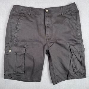 Levis Cargo Shorts Mens 34 Black 10" Inseam Pockets Dark Wash Mid Rise Zip